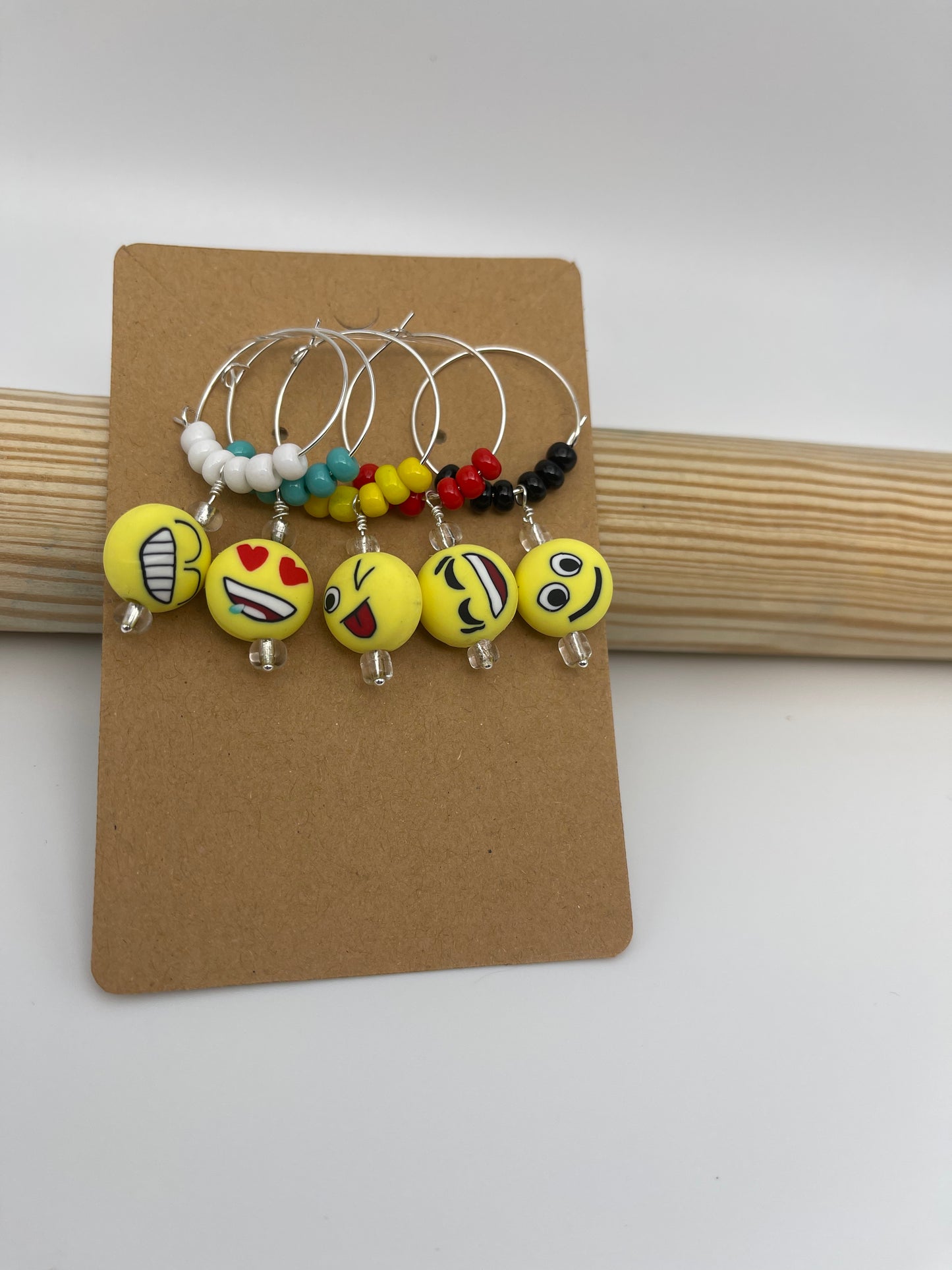 Smiley Emoji Wine Charms