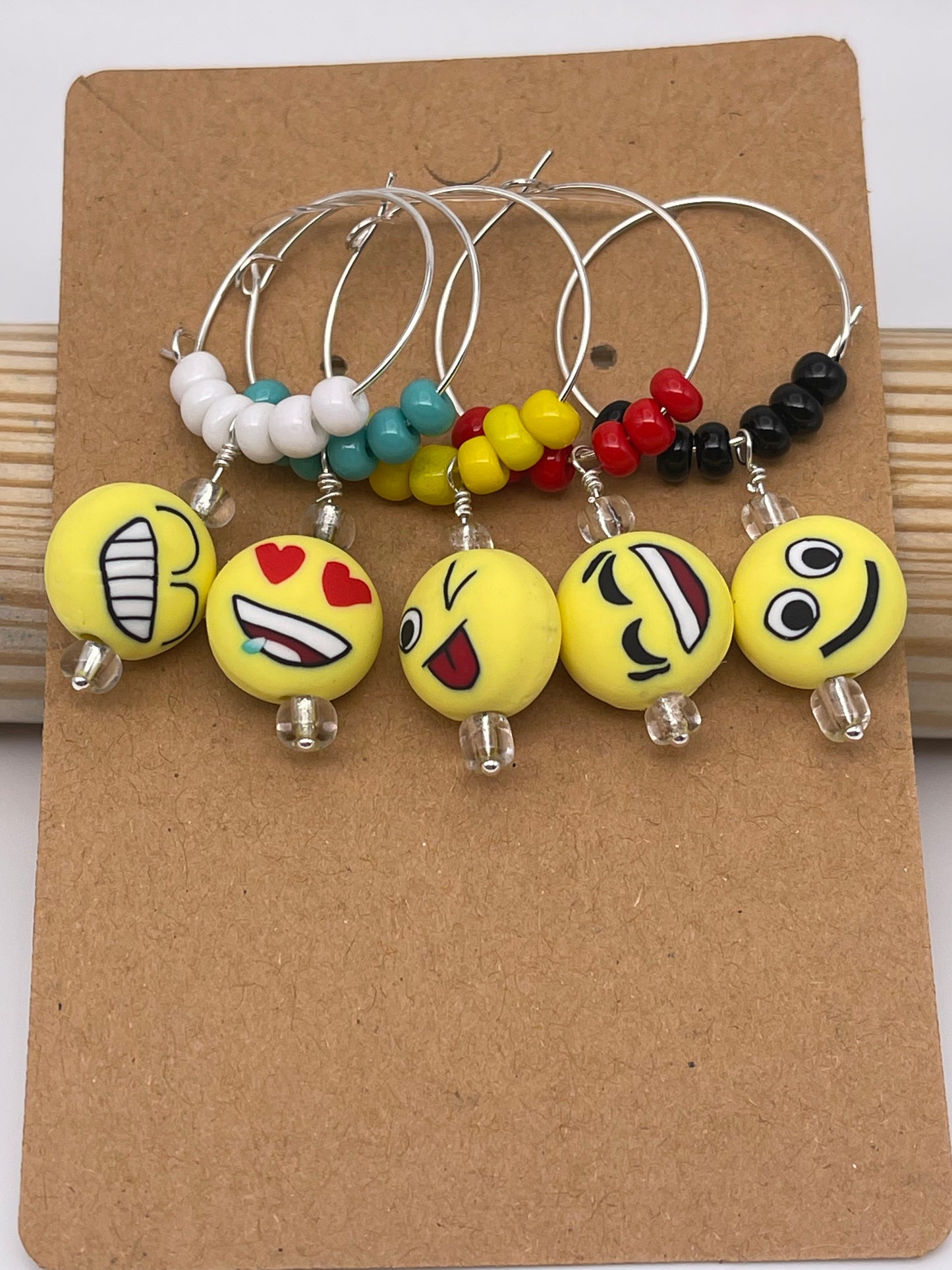 Smiley Emoji Wine Charms